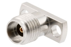 PE45722 - 2.92mm Female Field Replaceable Connector 2 Hole Flange Mount with EMI gasket, accepts 0.51mm (.020inch) pin