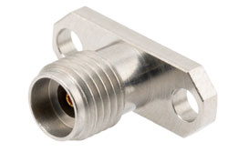PE45735 - 2.92mm Female Field Replaceable Connector 2 Hole Flange Mount with EMI gasket, accepts 0.51mm (.020inch) pin