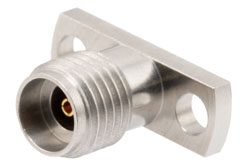 PE45736 - 2.92mm Female Field Replaceable Connector 2 Hole Flange Mount with EMI gasket, accepts 0.23mm (.009inch) pin