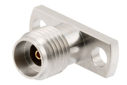 PE45739 - 2.92mm Female Field Replaceable Connector 2 Hole Flange Mount with EMI gasket, accepts 0.23mm (.009inch) pin