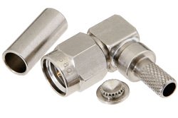 PE4580 - SMA Male Right Angle Connector Crimp/Solder Attachment for PE-B150, RG180, RG195