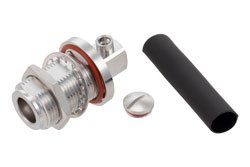 PE45823 - N Female Right Angle Bulkhead Mount Low PIM Connector Solder Attachment for PE-SR402FL, PE-SR402FLJ, RG402, PE-SR402AL