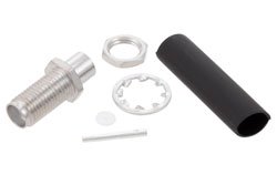 PE45835 - SMA Female Bulkhead Mount Low PIM Connector Solder Attachment for PE-SR402FL, PE-SR402FLJ, RG402, PE-SR402AL