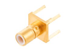 PE45876 - SMB Plug Receptacle Non-Magnetic for PCB Solder Legs