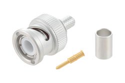 PE45879 - BNC Plug Non-Magnetic Connector Crimp/Solder Attachment for RG58, RG141