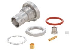 PE45880 - BNC Jack Bulkhead Mount Non-Magnetic Connector Crimp/Solder Attachment for 0.141 Cable