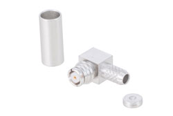 PE45882 - SMP Female Right Angle Non-Magnetic Connector Solder/Solder Attachment for RG316