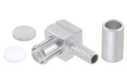 PE45885 - MCX Plug Right Angle Non-Magnetic Connector Crimp/Solder Attachment for RG316