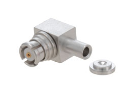 PE45886 - SMP Female Right Angle Non-Magnetic Connector Solder/Solder Attachment for 0.047 Cable