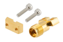 PE45919 - 2.92mm Female 2 Hole End Launch with 0.007 Inches Launch Pin 40GHz VSWR1.2, Solderless