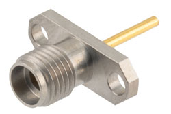 PE45926 - 2.92mm Female 2 hole PCB Mount with Round Contact 42GHz VSWR1.2, 0.050 Inches Diameter Pin and 0.413 Inches Pin Length