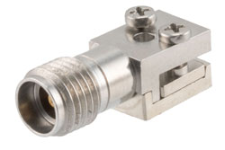 PE45947 - 3.5mm Female 2 Hole PCB Narrow Body, 0.062 Inches End Launch PCB Connector, Solderless