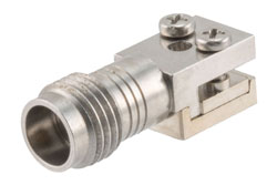 PE45950 - 1.85mm Female 2 Hole PCB Narrow Body, 0.062 Inches End Launch PCB Connector, Solderless