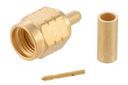 PE45951 - Non-Magnetic SMA Male Straight Body Connector Crimp/Solder Attachment for RG174U