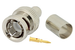 PE4598 - 75 Ohm BNC Male Connector Crimp/Solder Attachment for RG6