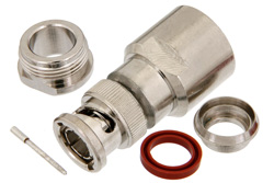 PE4599 - 75 Ohm BNC Male Connector Clamp/Solder Attachment for RG11, RG144, RG216