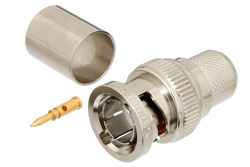 PE4600 - 75 Ohm BNC Male Connector Crimp/Solder Attachment for RG11, RG216, RG144