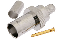 PE4614 - 75 Ohm BNC Female Connector Crimp/Solder Attachment for RG59B/U, RG62, RG71