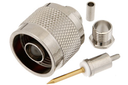 PE4647 - N Male Connector Crimp/Solder Attachment for RG178, RG196