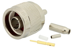 PE4656 - 75 Ohm N Male Connector Crimp/Solder Attachment for RG179, RG187