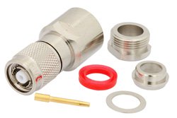 PE4659 - RP-TNC Male Connector Clamp/Solder Attachment for RG213, RG214, RG8, RG9, RG11, RG225, RG393, RG144, RG216, RG215