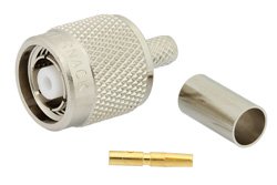 PE4663 - RP-TNC Male Connector Crimp/Solder Attachment for RG55, RG141, RG142, RG223, RG400