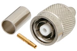 PE4666 - RP-TNC Male Connector Crimp/Solder Attachment for RG59B/U, RG62, RG71