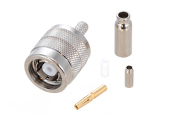 PE4668 - RP TNC Male Connector Crimp/Solder Attachment for RG174, RG316, RG188, LMR-100, PE-B100, PE-C100, 0.100 inch