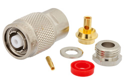 PE4672 - RP TNC Male Connector Clamp/Solder Attachment For PE-SR405AL, PE-SR405FL, RG405