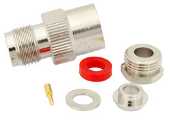 PE4684 - RP TNC Female Connector Clamp/Solder Attachment For RG58, RG55, RG141, RG142, RG223, RG400