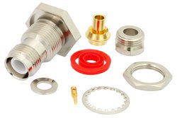 PE4702 - RP TNC Female Bulkhead Connector Clamp/Solder Attachment For PE-SR402AL, PE-SR402FL, RG402, .480 inch D Hole