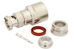 PE4711 - RP BNC Male Connector Clamp/Solder Attachment for RG213, RG214, RG8, RG9, RG225, RG393, RG215