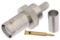 PE4737 - RP BNC Female Connector Crimp/Solder Attachment For RG55, RG141, RG142, RG223, RG400