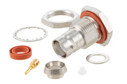 PE4749 - RP BNC Jack Bulkhead Connector Clamp/Solder Attachment For RG59, RG62, .480 inch D Hole