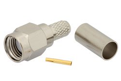 PE4769 - RP-SMA Male Connector Crimp/Solder Attachment for RG58