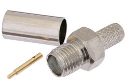 PE4793 - RP SMA Female Connector Crimp/Solder Attachment for RG55, RG141, RG142, RG223, RG400
