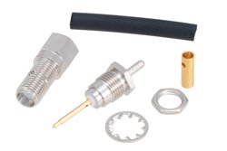 PE4863 - RP-SMA Female Bulkhead Mount Connector Solder Attachment for RG178, RG196, .235 inch D Hole
