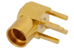 MMCX Jack Right Angle Connector Solder Attachment Thru Hole
