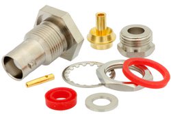 PE4916 - BNC Female Bulkhead Mount Connector Clamp/Solder Attachment for PE-SR405AL, PE-SR405FL, RG405