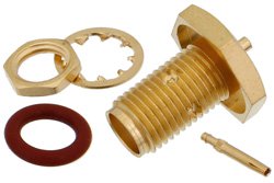 PE4924 - SMA Female Bulkhead Mount Connector Solder Attachment for PE-020SR, .235 inch D Hole