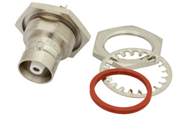 PE4972 - C Female Bulkhead Mount Connector Solder Attachment Solder Cup Terminal, .720 inch D Hole, High Voltage