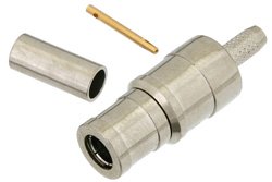 PE4993 - 75 Ohm Mini SMB Plug Connector Crimp/Solder Attachment for RG179, RG187