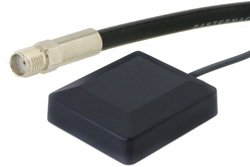 PE51016-2 - Patch GPS Active Antenna Operates From 1.5704 GHz to 1.5804 GHz With a Maximum 26 dB Gain SMA Female Input Connector on 17 ft. of RG-174/U