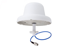 PE51168 - Dome Low PIM Multi Band Antenna Operates From 698 MHz to 5.9 GHz With a Typical 6 dBi Gain N Female Input Connector Rated