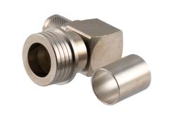 PE51262 - QN Plug Right Angle Connector Crimp/Solder Attachment for RG214, RG225, RG393, RG9