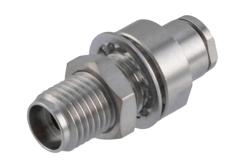 PE51266 - 2.92mm Female Bulkhead Mount Connector Clamp/Solder Attachment for PE-034SR, .034 Semi-Rigid