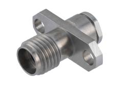 PE51267 - 2.92mm Female Connector Clamp/Solder Attachment 2 Hole Flange Mount for PE-034SR, .034 Semi-Rigid