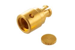 PE51270 - Mini SMP Female Right Angle Connector Solder Attachment for PE-034SR, .034 Semi-Rigid