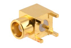 PE51698 - MCX Jack Right Angle Commercial Grade Connector Solder Attachment Thru Hole PCB