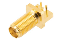 PE51727 - SMA Female Commercial Grade Connector Solder Attachment End Launch Thru Hole PCB